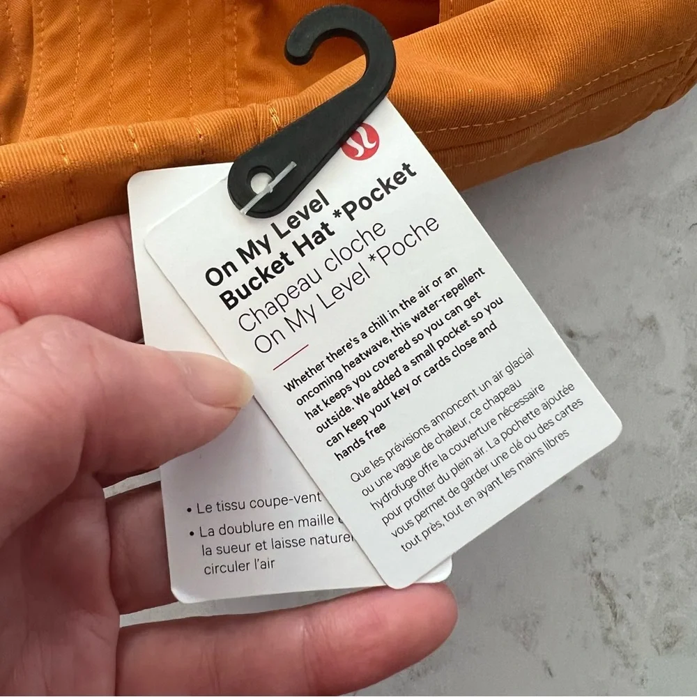 NWT Lululemon On My Level Bucket Hat with Pocket Autumn Orange M/L Unisex - Picture 7 of 10